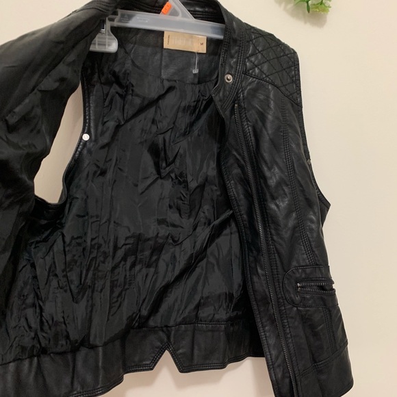 Trend Vintage Faux leather Chic Stylish Motto Vest Waistcoat Jacket Size Meduim - Picture 5 of 8